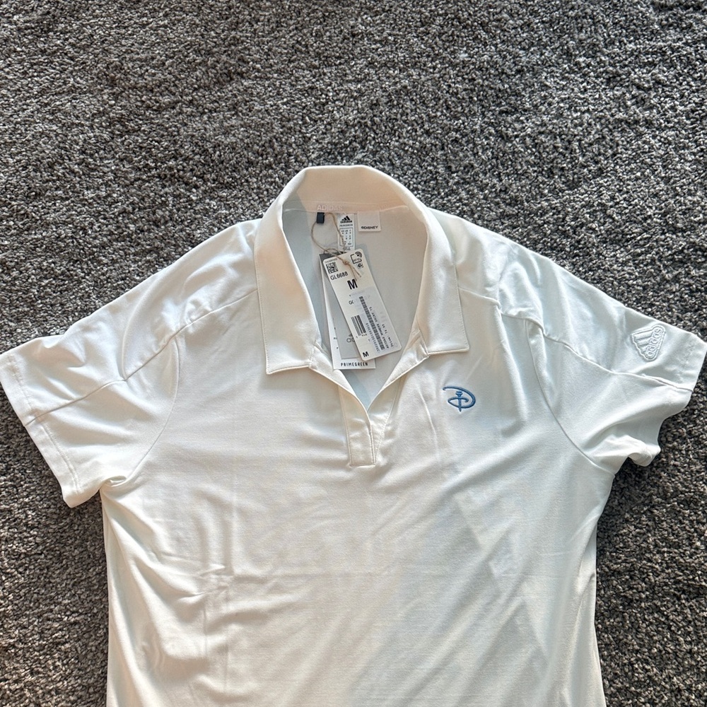 Adidas White Polo with Subtle Branding and Disney Tag - Picture 5 of 7